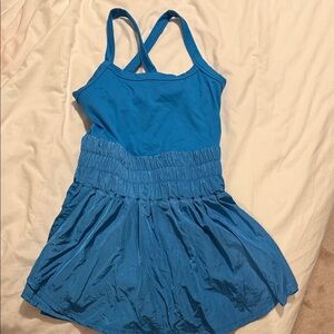 Blue Skort dress with Crisscross Straps